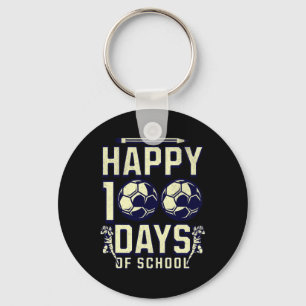 Happy 100 Days Of School Teacher 100th Day Soccer Keychain