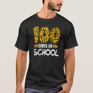 Happy 100 Days Of School Teachers Funny Leopard 10 T-Shirt