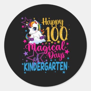 Happy 100 Magical Days Of Kinder  Classic Round Sticker