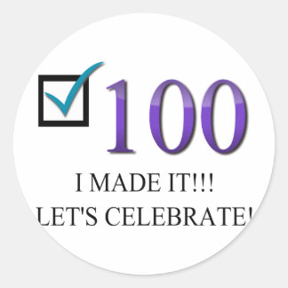 Happy 100th Birthday Classic Round Sticker