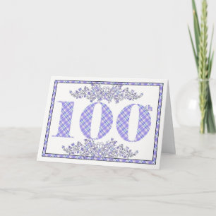 Happy 100th Birthday gingham card