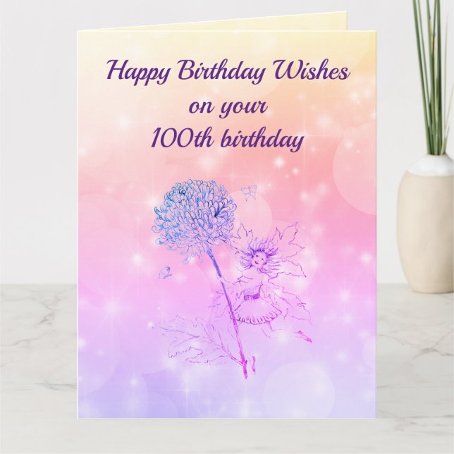 Happy 100th Birthday Greeting Card (Front)