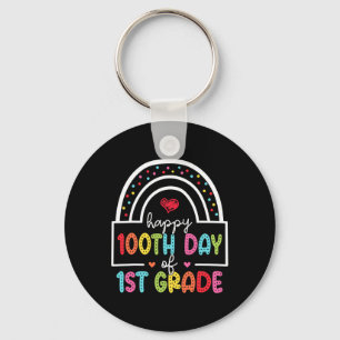 Happy 100th Day of 1st Grade Cute Students 100 Day Keychain
