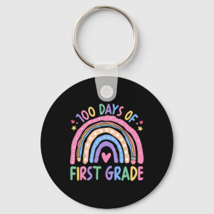 Happy 100th Day Of 1st Grade Teacher Kids 100 Days Keychain