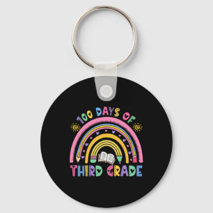 Happy 100th Day Of 3rd Grade 100 Days Smarter Teac Keychain