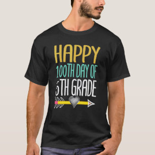 Happy 100th Day Of 6th Grade Heart Student Teacher T-Shirt
