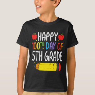 Happy 100th Day Of Fifth grade Teacher Students 10 T-Shirt