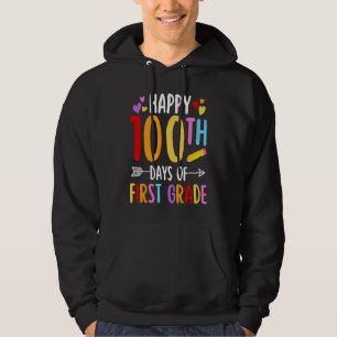 Happy 100th Day Of First Grade Cute  School 1st Gr Hoodie