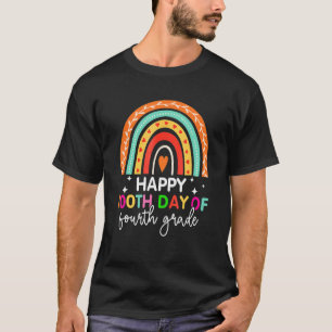 Happy 100th Day Of Fourth Grade Rainbow 100 Days O T-Shirt