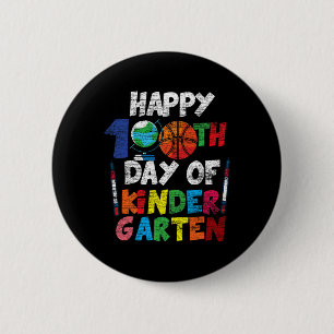 Happy 100th Day Of Kinder Garten Cute 100 Days Of  2 Inch Round Button