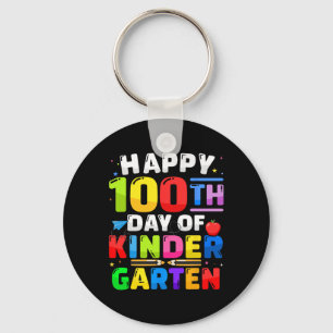Happy 100th Day Of Kindergarten 100 Days For Teach Keychain