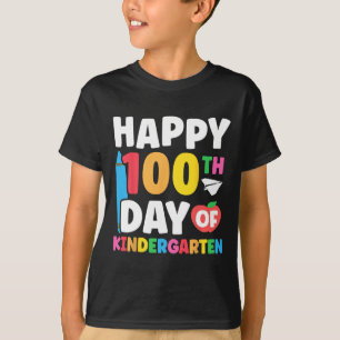 Happy 100th Day Of Kindergarten Kids 100 Days Of S T-Shirt