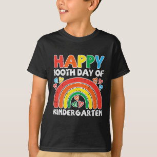 Happy 100th Day Of Kindergarten Rainbow 100 Days T T-Shirt