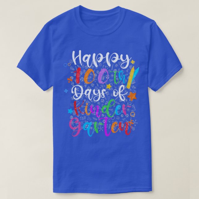 Happy 100th Day Of Kindergarten Shirt For Boys And (Design Front)