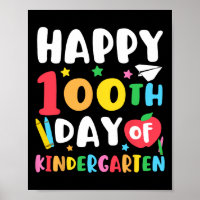 Happy 100th Day Of Kindergarten Teacher Kids 100 D