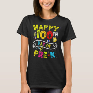 Happy 100th Day Of Pre K Teacher 100 Days School 5 T-Shirt