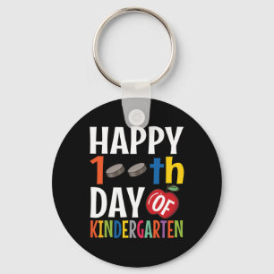 Happy 100th Day Of Pre Kindergarten School Teache Keychain