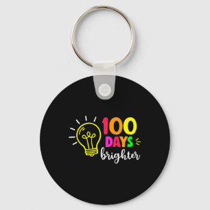 Happy 100th Day Of School 100 Days Brighter Girls Keychain