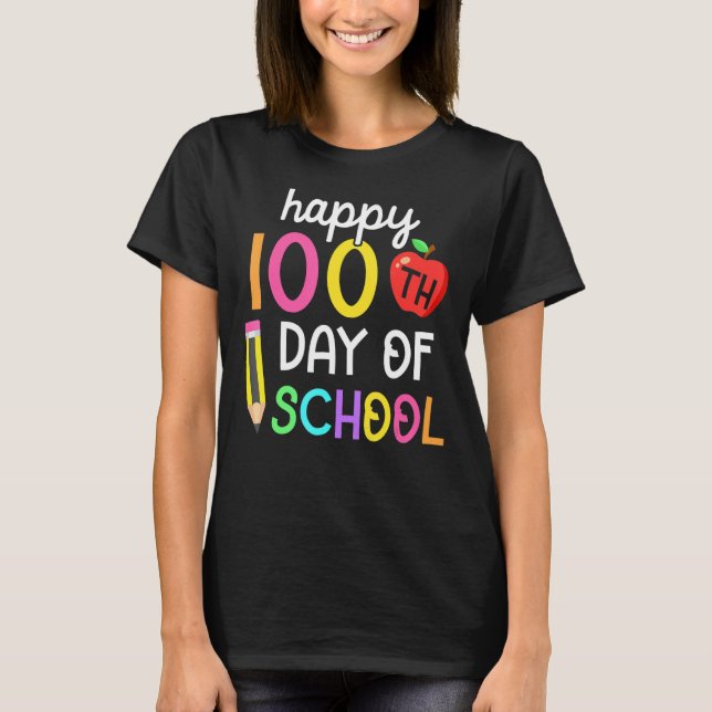 Happy 100th Day Of School 100 Days Of School Smart T-Shirt (Front)