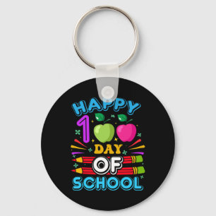 Happy 100th Day Of School 100 Days Of School Teach Keychain