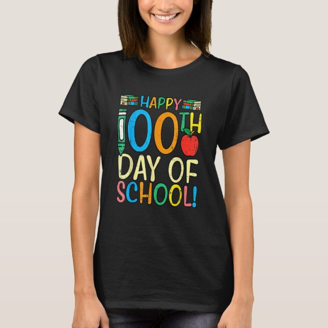 Happy 100th Day Of School 100 Days Smarter Teacher T-Shirt (Front)