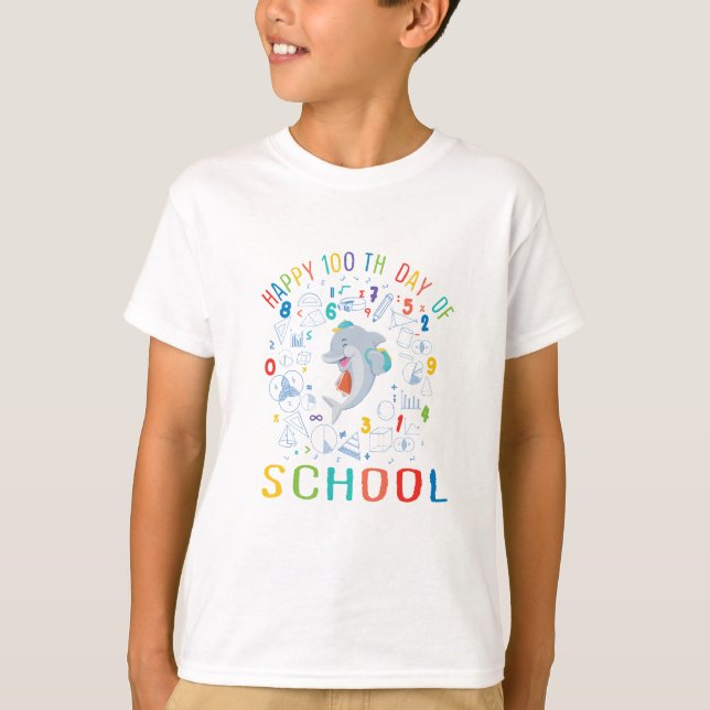 Happy 100th day of school 2023 T-Shirt (Front)