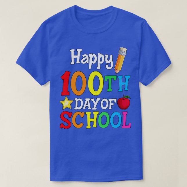 Happy 100th Day Of School 2 1 T-Shirt (Design Front)