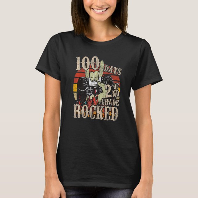 Happy 100th Day of School 2nd Grade Gifts 100 Days T-Shirt (Front)