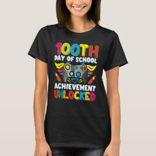 Happy 100th Day Of School Achievement Unlocked Boy T-Shirt