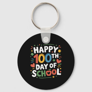 Happy 100th Day Of School Colourful 100 Days Smart Keychain