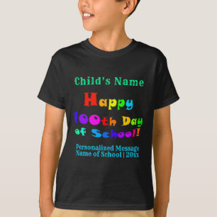 Happy 100th Day of School Colourful Clay T-Shirt