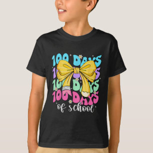 Happy 100th Day Of School Coquette Bow 100 Days Sm T-Shirt