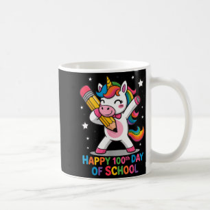 Happy 100th Day Of School Cute Rainbow Unicorn Wom Coffee Mug
