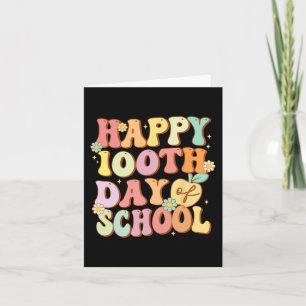 Happy 100th Day Of School Cute Students Kids Teach Card