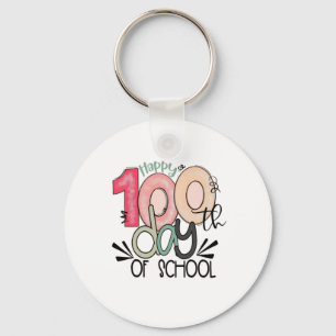 Happy 100th Day of School Design Keychain