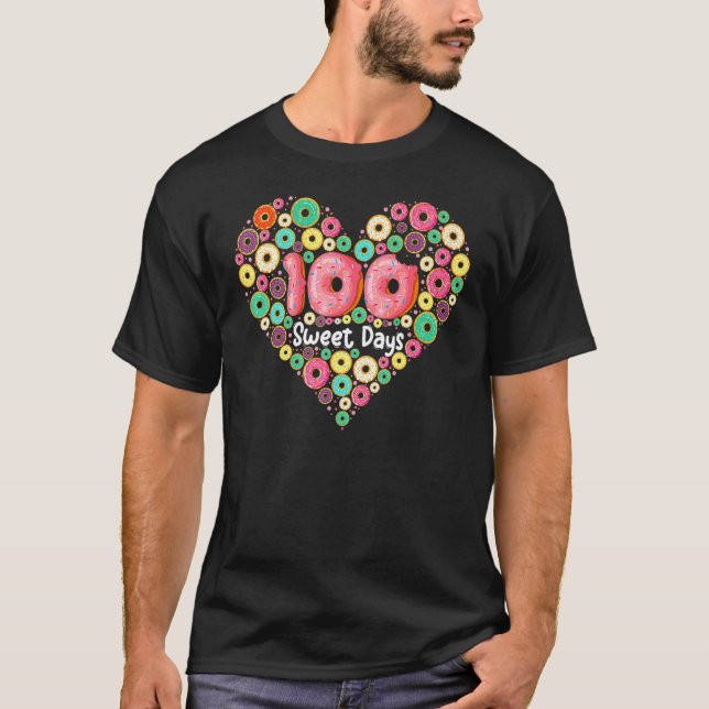 Happy 100th Day Of School Donuts 100 Sweet Days Te T-Shirt (Front)