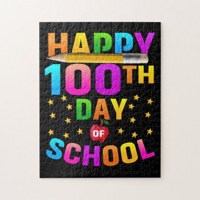 Happy 100th Day of School For Teachers & Students Jigsaw Puzzle (Vertical)