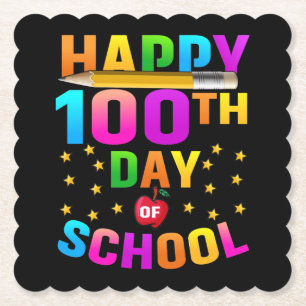 Happy 100th Day of School For Teachers & Students Paper Coaster
