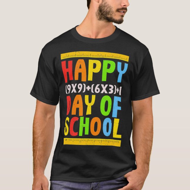 Happy 100th Day Of School Funny Math Formula Teach T-Shirt (Front)