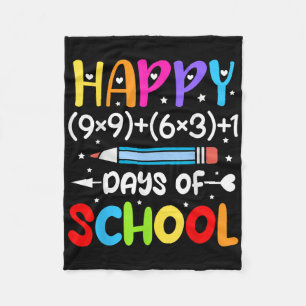 Happy 100th Day Of School Kids 100 Days Smarter Ma Fleece Blanket