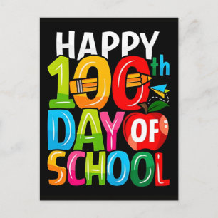 Happy 100th Day Of School Playful Shirt Holiday Postcard