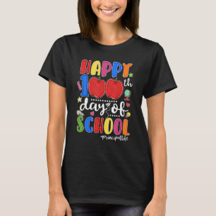 Happy 100th Day Of School Red Plaid Apple Principa T-Shirt