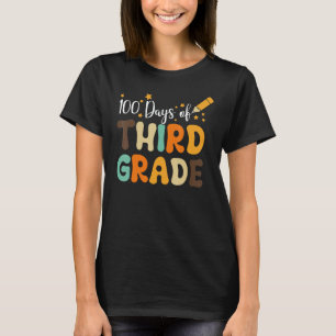 Happy 100th Day of School Retro Groovy 100 Days Th T-Shirt