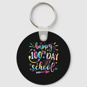 Happy 100th Day Of School Shirt For Teacher Studen Keychain