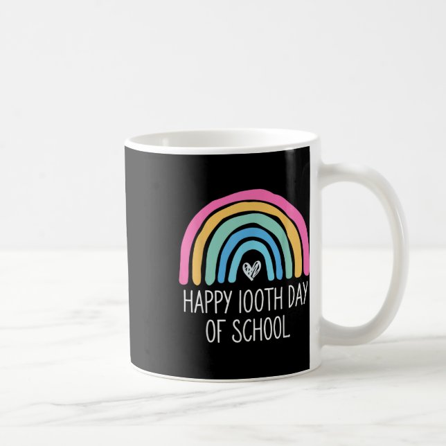 Happy 100th Day Of School Student 100 Days Rainbow Coffee Mug (Right)