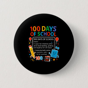 Happy 100th Day Of School Student Design, 100 Days 2 Inch Round Button