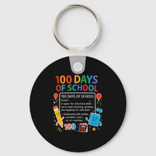 Happy 100th Day Of School Student Design, 100 Days Keychain