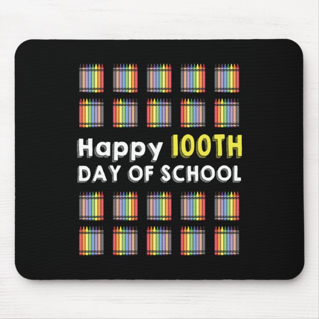 Happy 100th Day Of School Student Fun 100 Days Of  Mouse Pad (Front)
