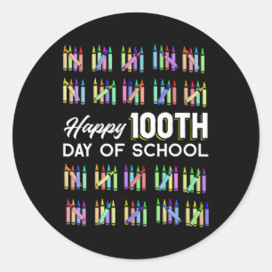 Happy 100th Day Of School Student Gift 100 Days Of Classic Round Sticker