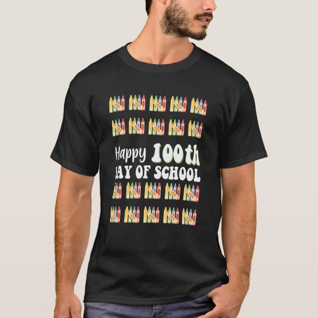 Happy 100th Day Of School Student Gift 100 Days Of T-Shirt (Front)